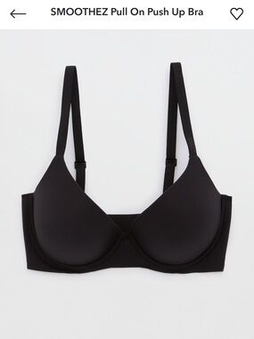 Aerie Black Push-On Push-Up Bra 34C